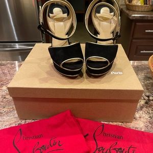 Christian Louboutin Louloudance 140 veau velours/piping - size 8.5